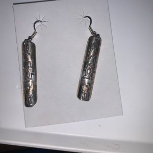 Real authentic Native American, sterling silver earrings.